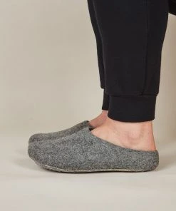 Kyrgies Best Sellers Women's Classic Sole Low Back Wool Slippers - Gray