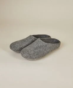 Kyrgies Best Sellers Women's Classic Sole Low Back Wool Slippers - Gray