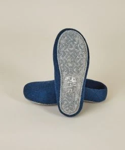 Kyrgies Women's Classic Sole Low Back Wool Slippers - Navy Best Sellers