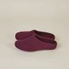 Kyrgies Women's Classic Sole Low Back Wool Slippers - Plum