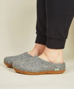 Kyrgies Women's Molded Sole Low Back Wool Slippers - Gray Best Sellers