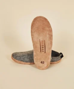 Kyrgies Women's Wool Slipper Slides - Gray Shoes
