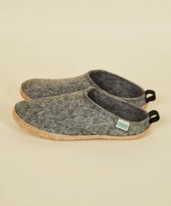 Kyrgies Women's Wool Slipper Slides - Gray Shoes