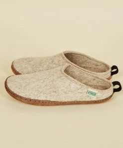 Kyrgies Women's Wool Slipper Slides - Oatmeal