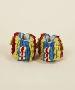 Silk Road Bazaar Wool Baby Booties - Fish