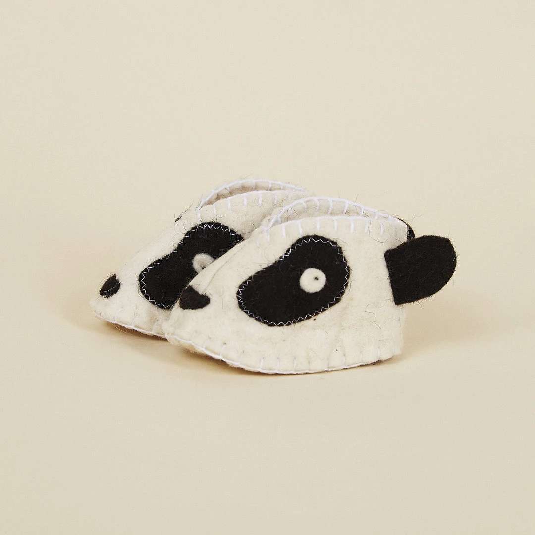 Silk Road Bazaar Wool Baby Booties - Panda 1 Silk Road Bazaar Wool Baby Booties - Panda