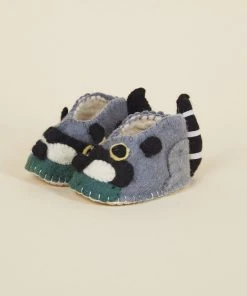 Silk Road Bazaar Kids' + Baby Wool Baby Booties - Raccoon