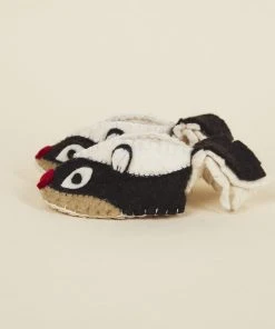 Silk Road Bazaar Wool Baby Booties - Skunk Kids' + Baby
