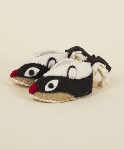 Silk Road Bazaar Wool Baby Booties - Skunk Kids' + Baby