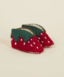 Silk Road Bazaar Wool Baby Booties - Strawberry Kids' + Baby