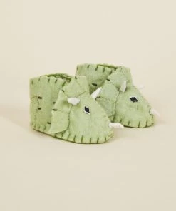 Silk Road Bazaar Wool Baby Booties - Triceratops Dinosaur Best Sellers