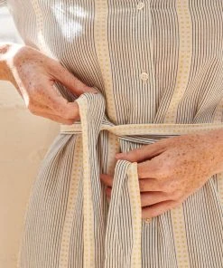 WVN Striped Shirt Maxi Dress