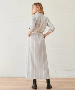 WVN Striped Shirt Maxi Dress