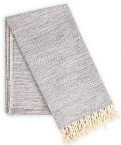 Hilana: Upcycled Cotton Yalova Upcycled Marbled Turkish Towel / Blanket - Blue