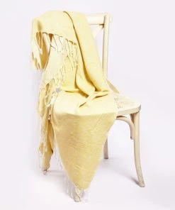 Hilana: Upcycled Cotton Yalova Upcycled Marbled Turkish Towel / Blanket - Yellow Best Sellers
