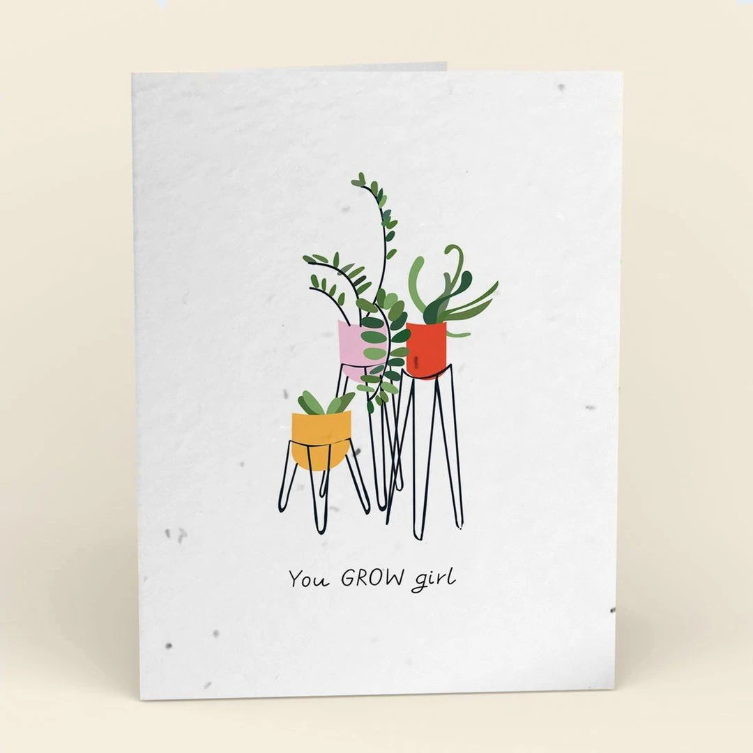 Cute Root You Grow Girl Plantable Cards - 10 Pack Greeting Cards 1 Cute Root You Grow Girl Plantable Cards - 10 Pack Greeting Cards