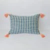 Zuahaza Home Goods Jardín Throw Pillow Cover - Indigo + Seaglass
