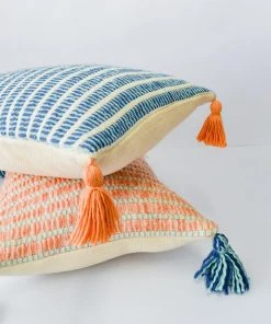 Zuahaza Home Goods Jardín Throw Pillow Cover - Seaglass + Apricot