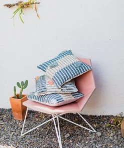 Zuahaza Salento Throw Pillow Cover - Indigo + Seaglass Handcrafted 2 Zuahaza Salento Throw Pillow Cover - Indigo + Seaglass Handcrafted