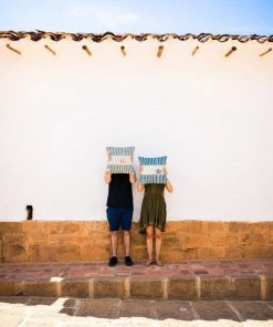 Zuahaza Salento Throw Pillow Cover - Indigo + Seaglass Handcrafted 3 Zuahaza Salento Throw Pillow Cover - Indigo + Seaglass Handcrafted